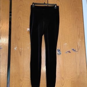 Black velvet leggings